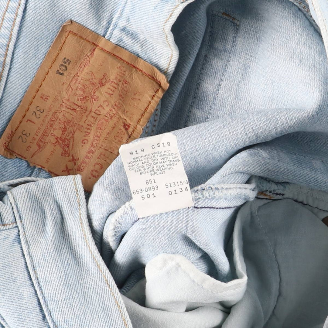 90'S Levi's 501-0134 Straight Denim Pants Made in USA Men's W31 Vintage cotton blue type Vintage Second Hand