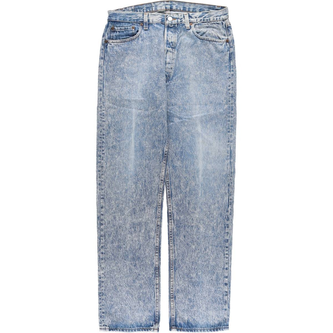 90'S Levi's Chemical Wash Straight Denim Pants, Men's, Size W34, Vintage unclear blue type Vintage Second Hand