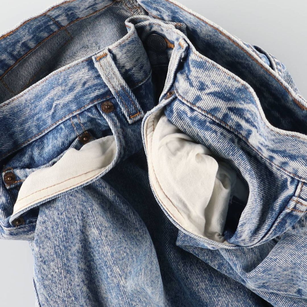 90'S Levi's Chemical Wash Straight Denim Pants, Men's, Size W34, Vintage unclear blue type Vintage Second Hand