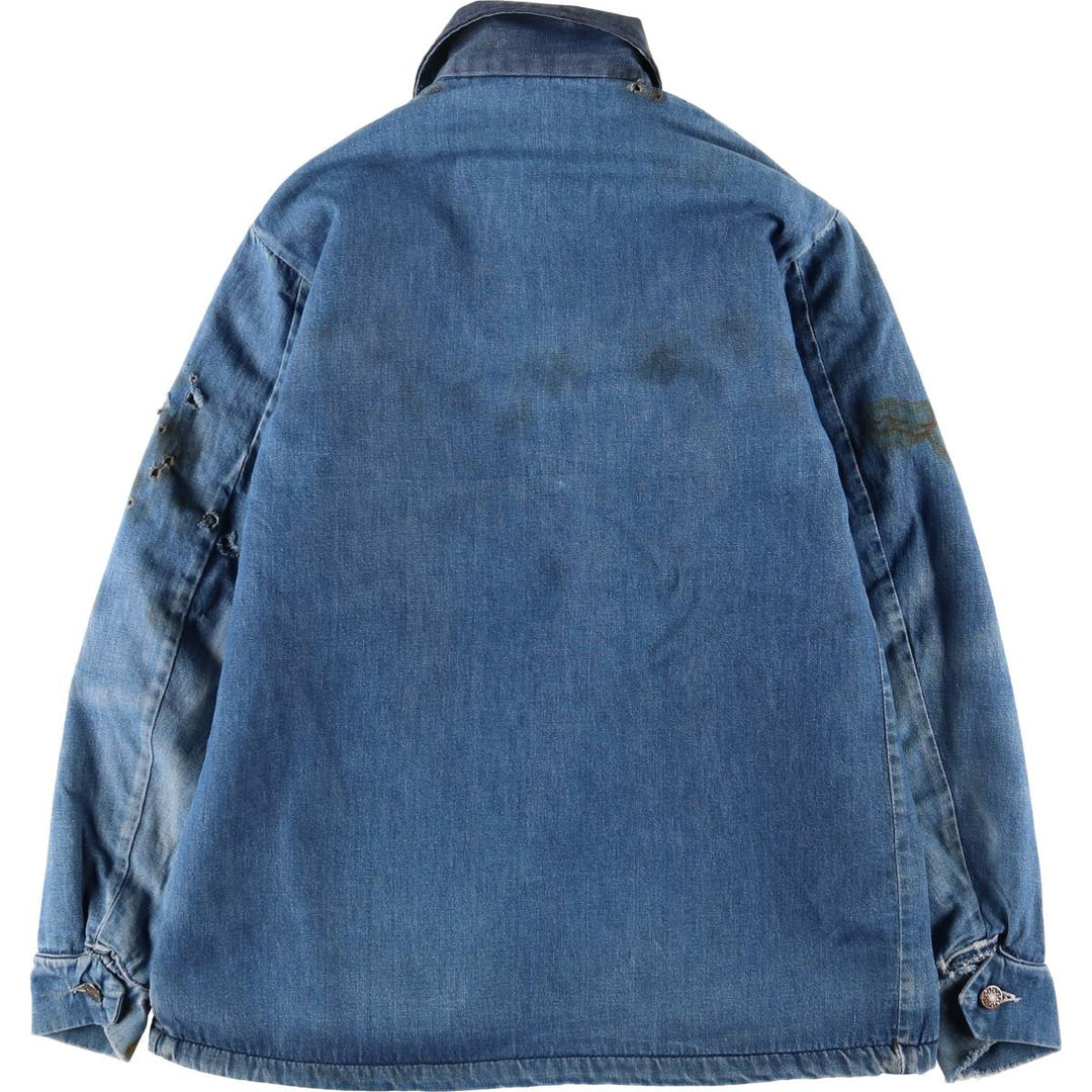 Vintage 70'S denim coverall, men's size M unclear blue type Vintage Second Hand