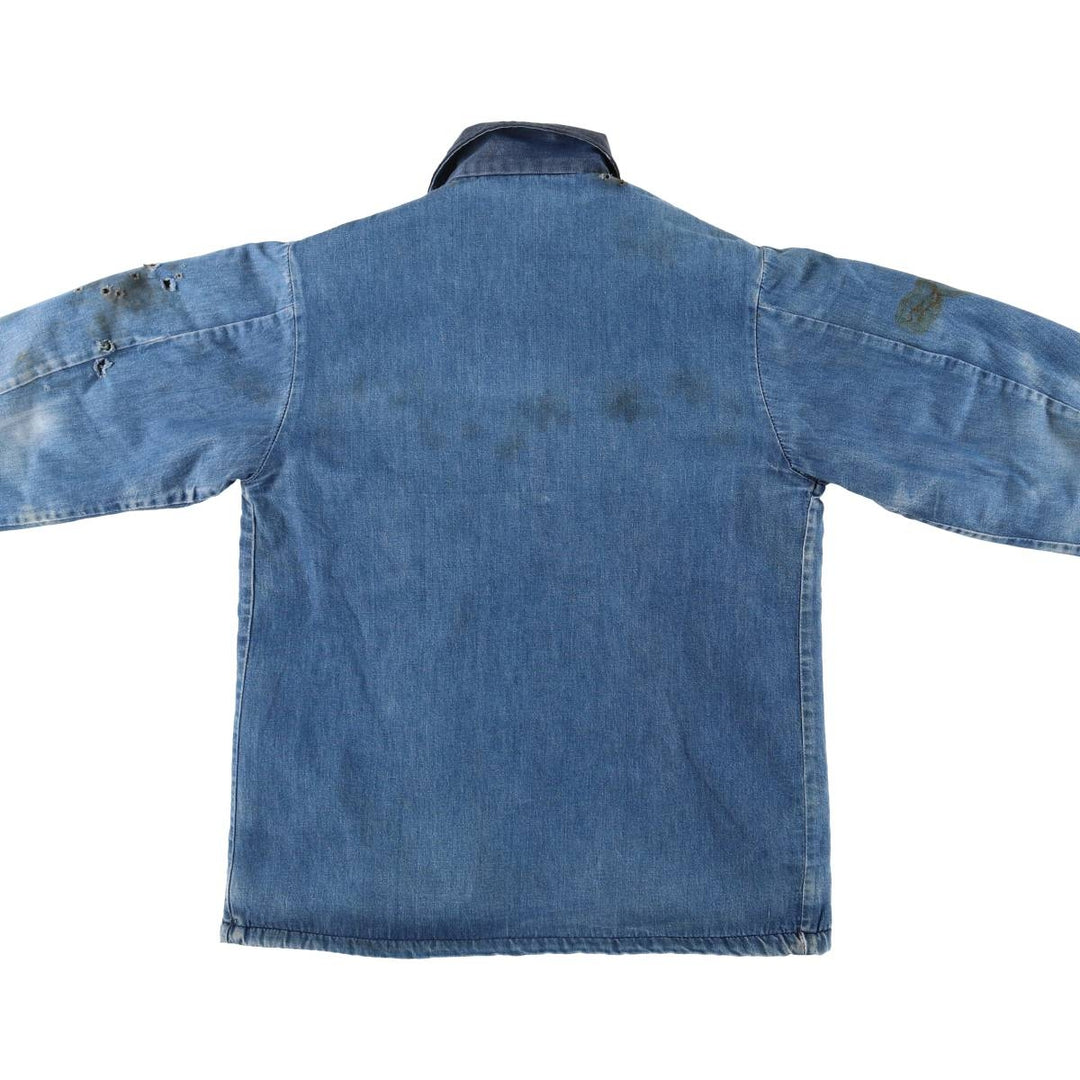 Vintage 70'S denim coverall, men's size M unclear blue type Vintage Second Hand