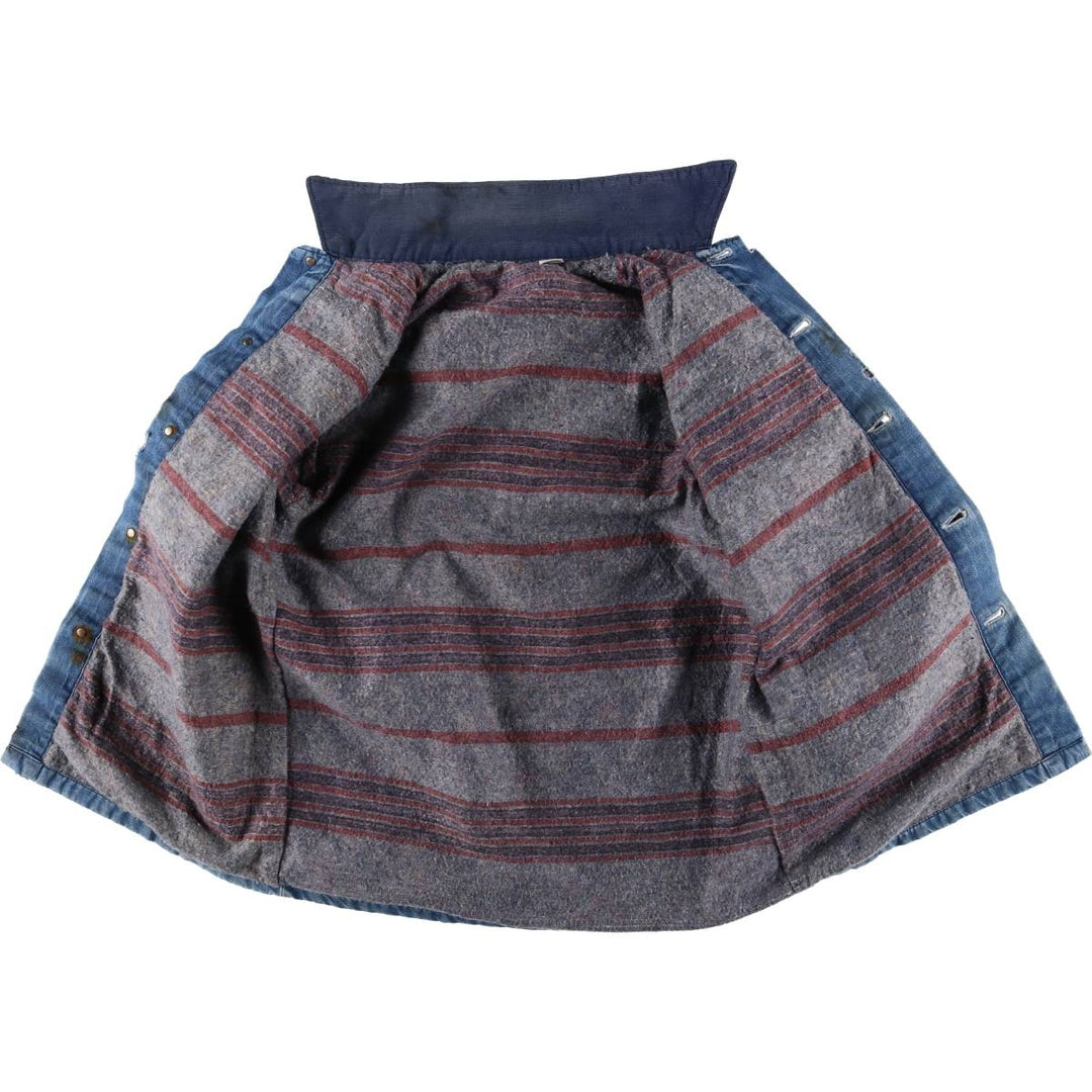 Vintage 70'S denim coverall, men's size M unclear blue type Vintage Second Hand