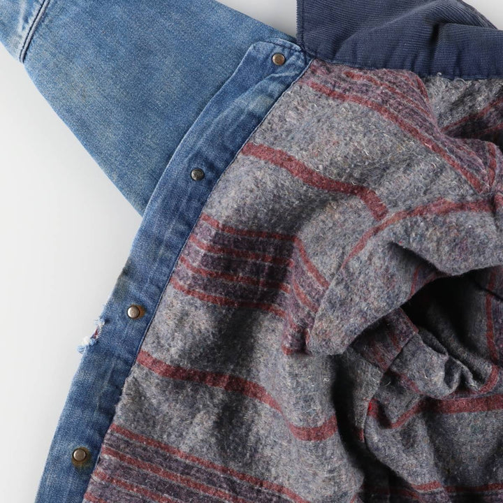 Vintage 70'S denim coverall, men's size M unclear blue type Vintage Second Hand