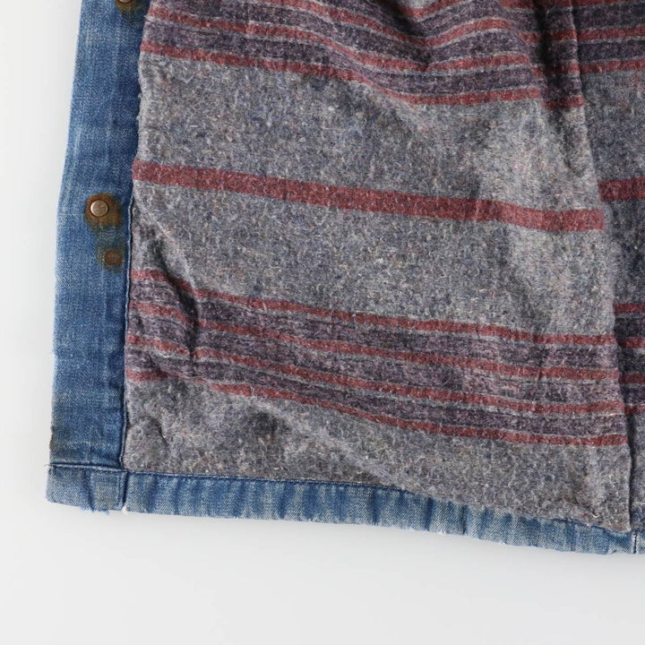 Vintage 70'S denim coverall, men's size M unclear blue type Vintage Second Hand