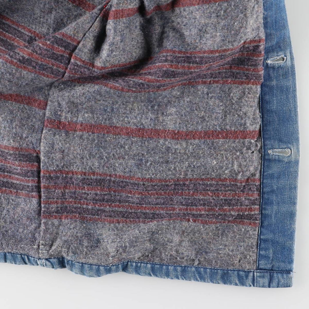 Vintage 70'S denim coverall, men's size M unclear blue type Vintage Second Hand