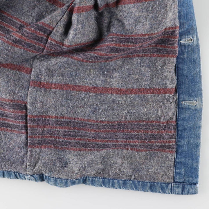 Vintage 70'S denim coverall, men's size M unclear blue type Vintage Second Hand