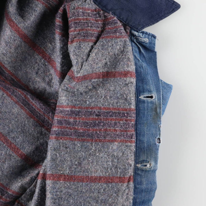 Vintage 70'S denim coverall, men's size M unclear blue type Vintage Second Hand