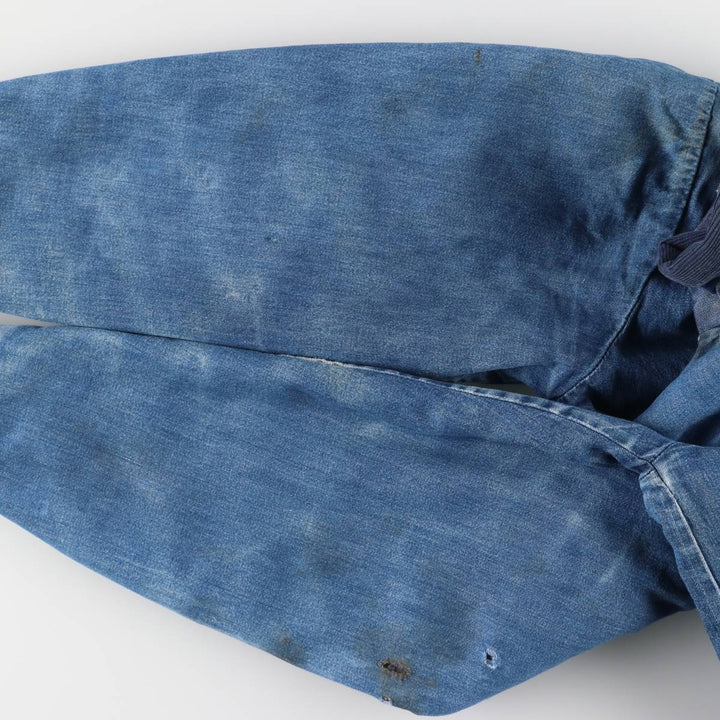 Vintage 70'S denim coverall, men's size M unclear blue type Vintage Second Hand