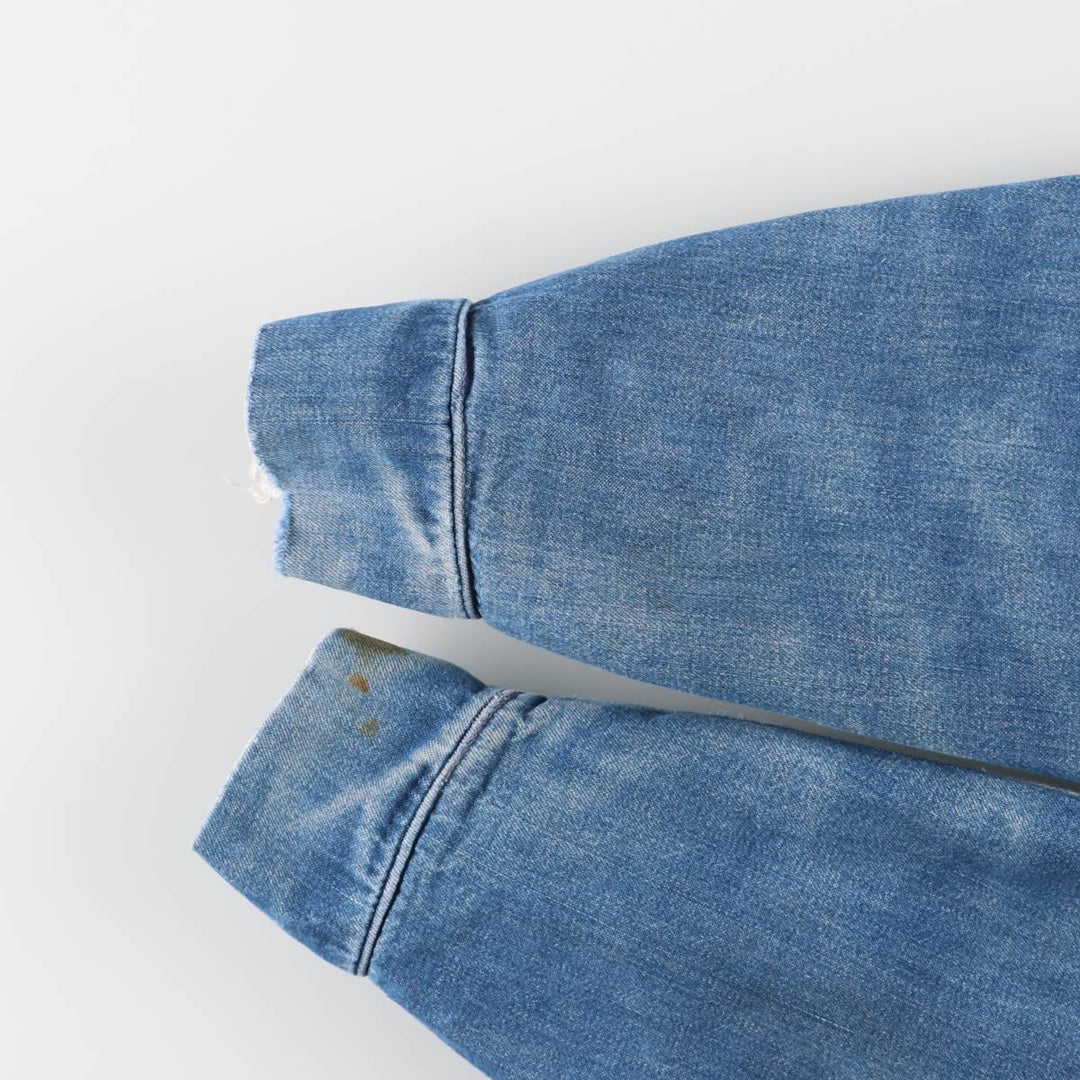 Vintage 70'S denim coverall, men's size M unclear blue type Vintage Second Hand