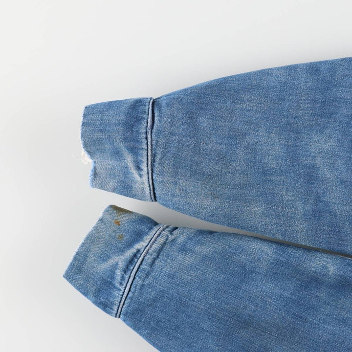 Vintage 70'S denim coverall, men's size M unclear blue type Vintage Second Hand