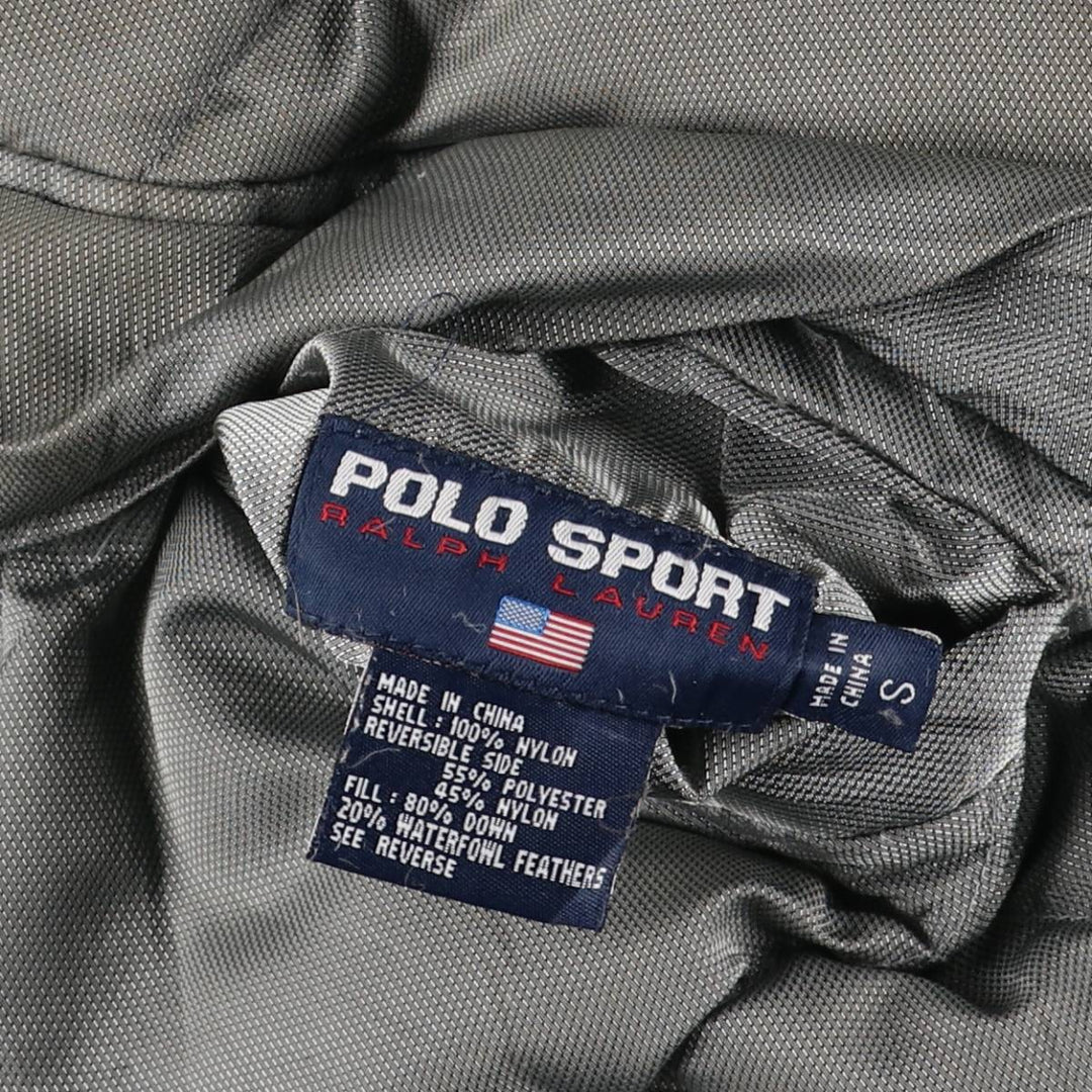 Ralph Lauren POLO SPORT reversible down jacket, men's size small Nylon gray type Vintage Second Hand