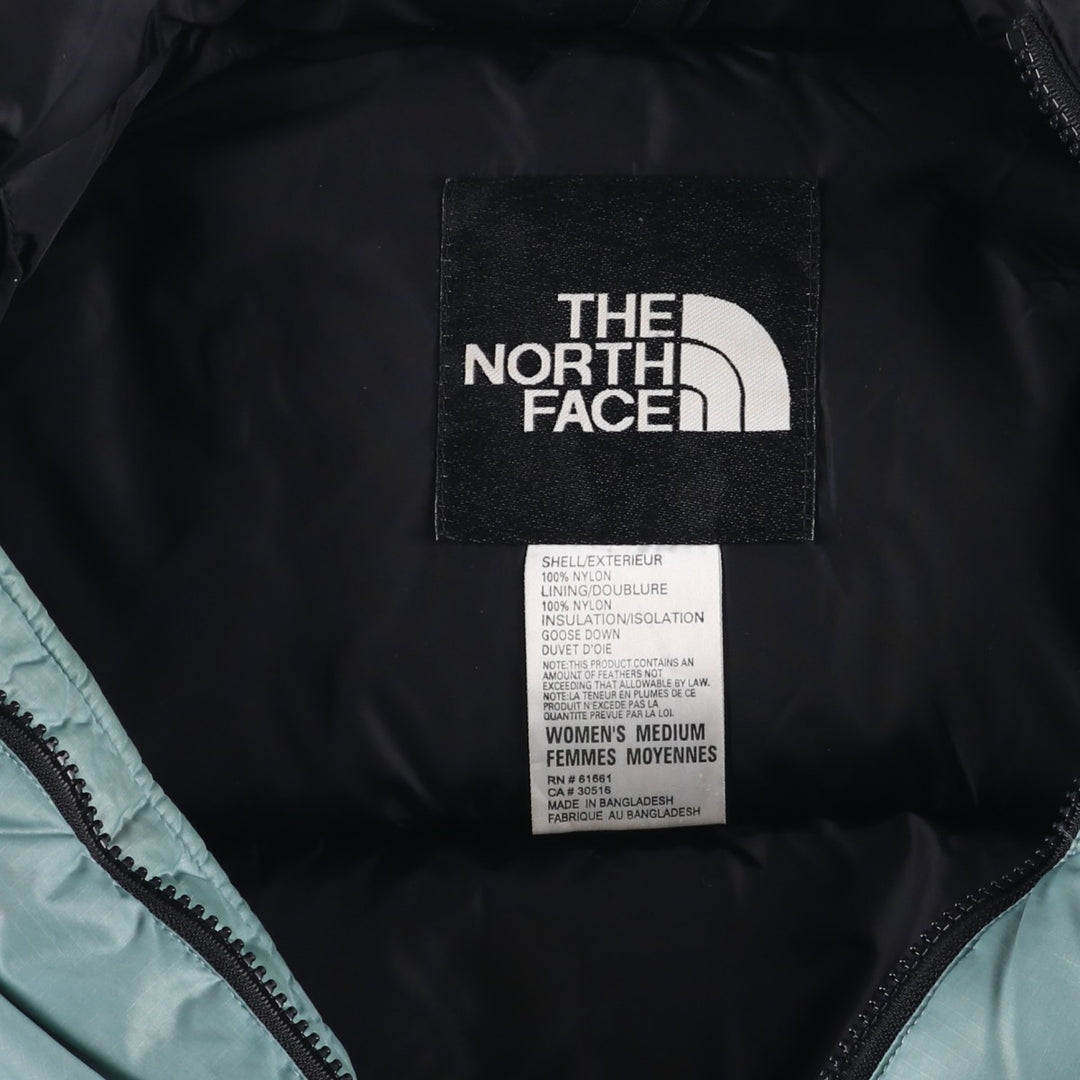 90'S The North Face Vintage Goose Down Jacket, Women's Size Medium Nylon Khaki type sage green Vintage Second Hand