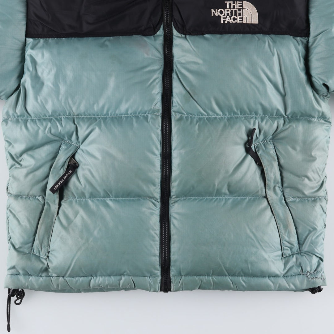 90'S The North Face Vintage Goose Down Jacket, Women's Size Medium Nylon Khaki type sage green Vintage Second Hand