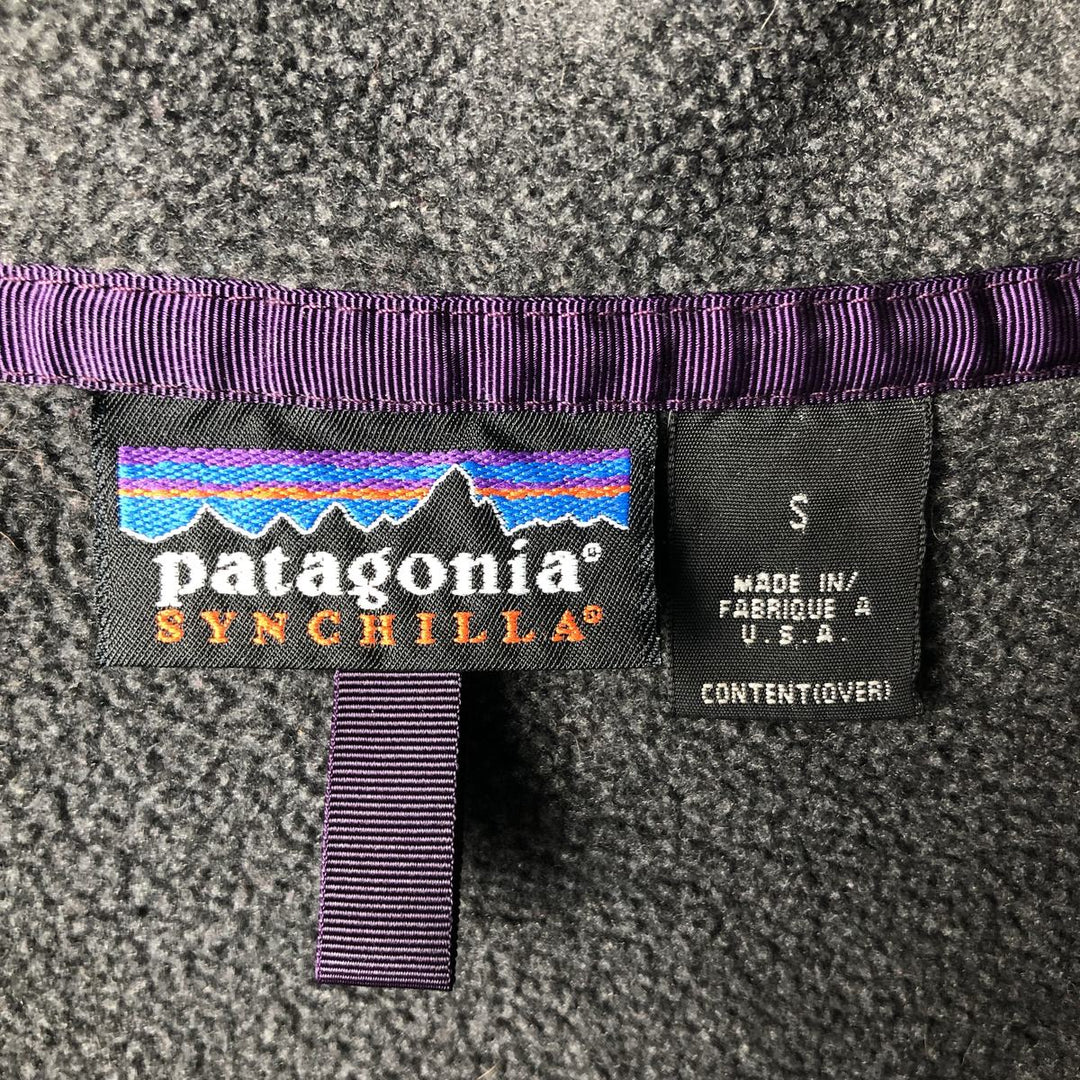 90s-00'S Patagonia Synchilla Half-Snap Fleece Pullover, Made in USA, Men's Size Small unclear gray type Vintage Second Hand