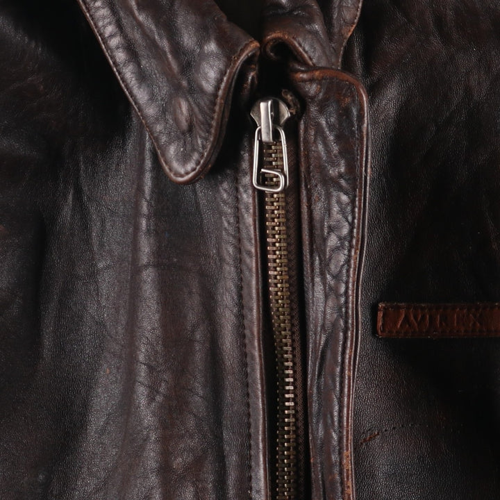 Vintage 1980'S AVIREX A-2 Leather Flight Jacket, Men's Size XL genuine leather brown type Vintage Second Hand