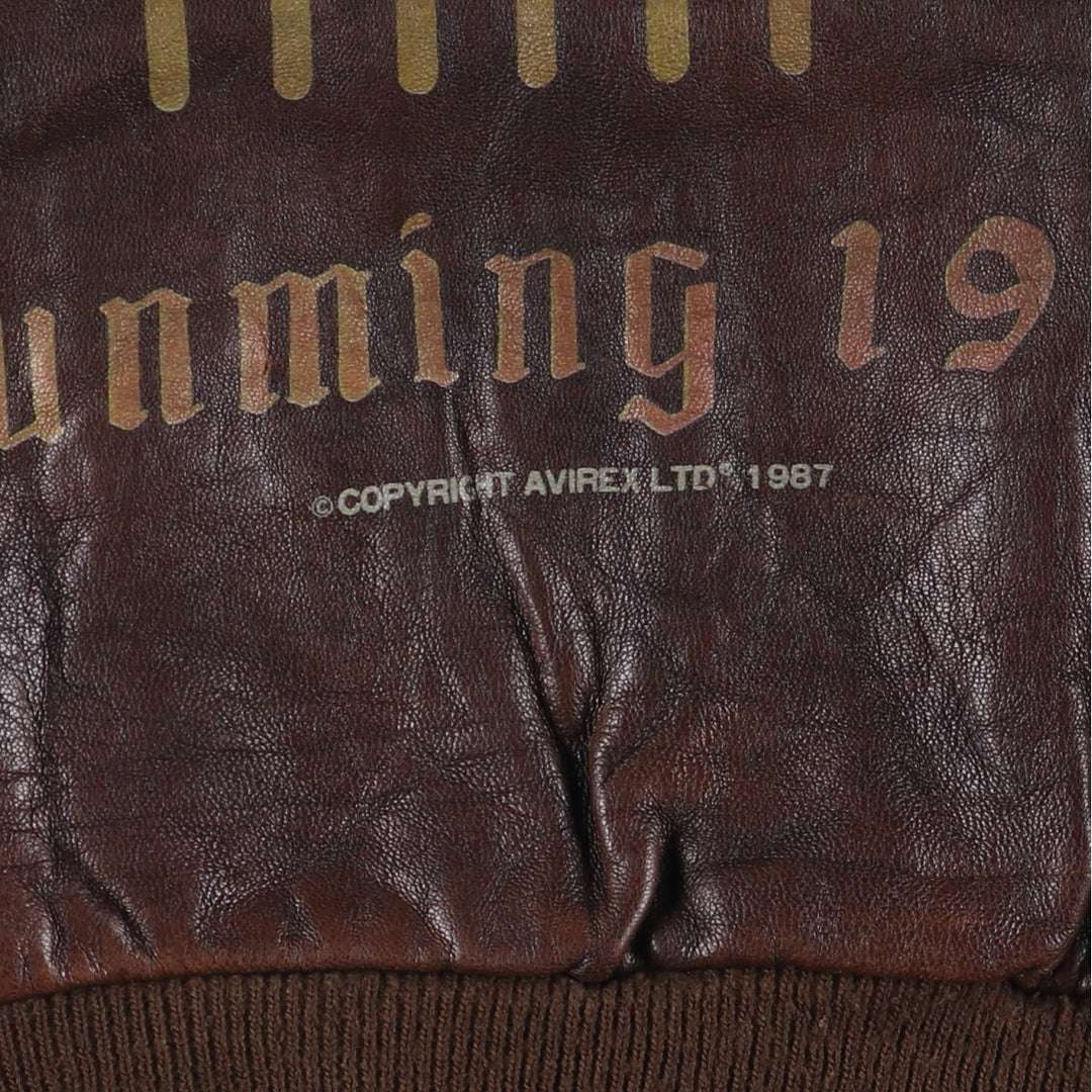 Vintage 1980'S AVIREX A-2 Leather Flight Jacket, Men's Size XL genuine leather brown type Vintage Second Hand