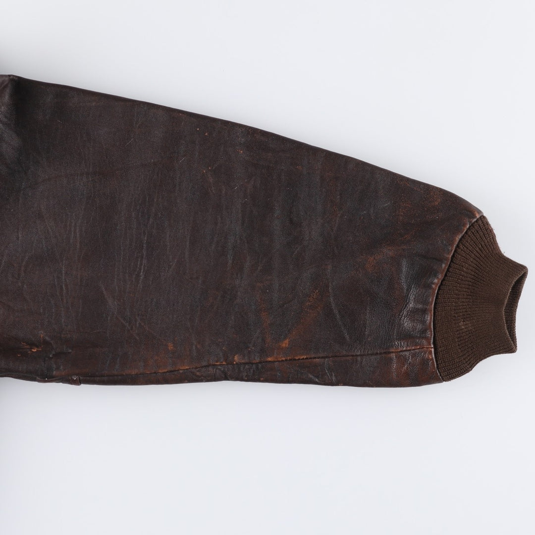 Vintage 1980'S AVIREX A-2 Leather Flight Jacket, Men's Size XL genuine leather brown type Vintage Second Hand