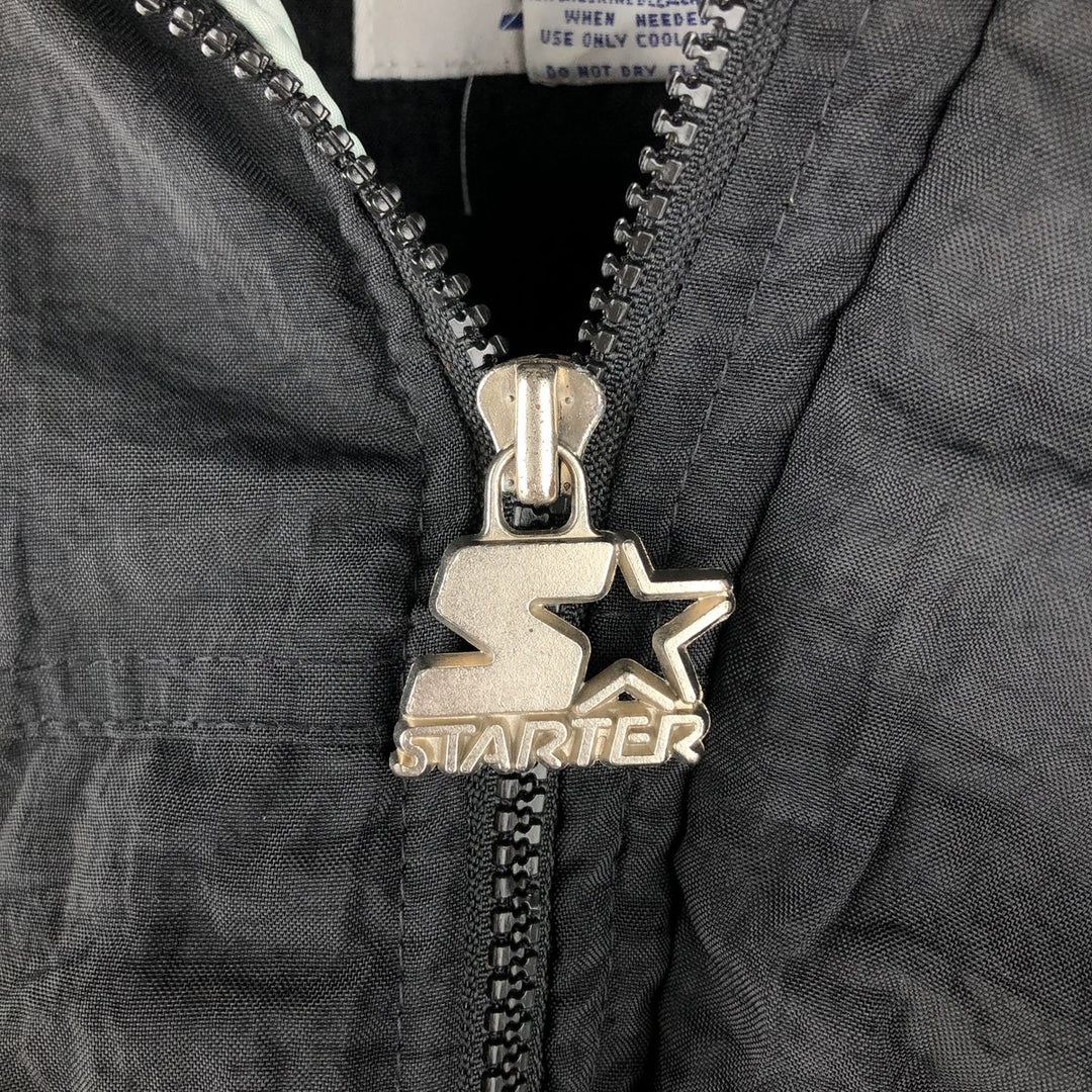 90'S Starter PRO LINE NFL Las Vegas Raiders Padded Puffer Jacket, Men's Size XL Polyurethane Coated Nylon black type Vintage Second Hand