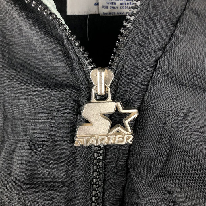 90'S Starter PRO LINE NFL Las Vegas Raiders Padded Puffer Jacket, Men's Size XL Polyurethane Coated Nylon black type Vintage Second Hand