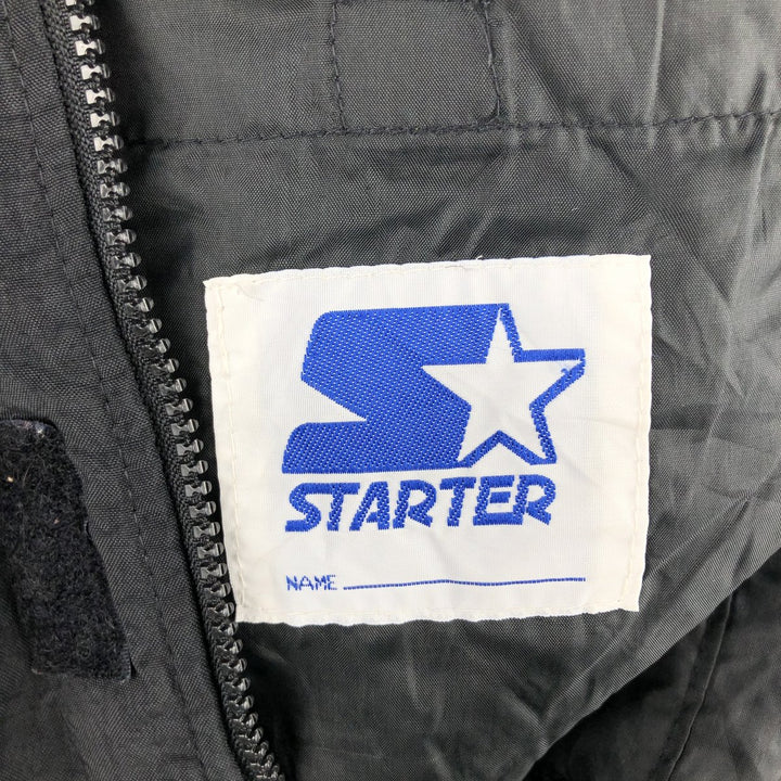 90'S Starter PRO LINE NFL Las Vegas Raiders Padded Puffer Jacket, Men's Size XL Polyurethane Coated Nylon black type Vintage Second Hand