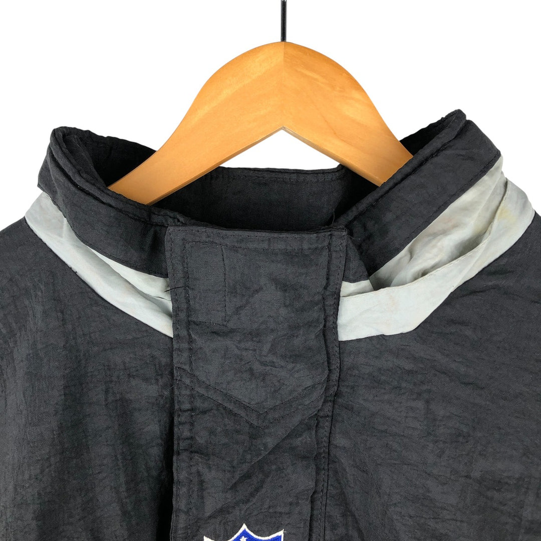 90'S Starter PRO LINE NFL Las Vegas Raiders Padded Puffer Jacket, Men's Size XL Polyurethane Coated Nylon black type Vintage Second Hand