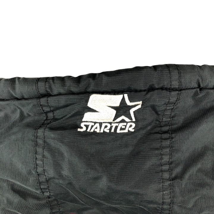 90'S Starter PRO LINE NFL Las Vegas Raiders Back Logo Padded Hoodie, Puffer Jacket, Anorak Polyurethane Coated Nylon black type Vintage Second Hand