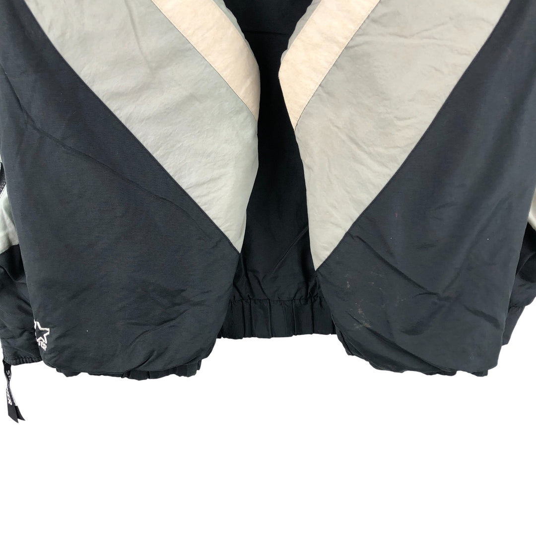 90'S Starter PRO LINE NFL Las Vegas Raiders Back Logo Padded Hoodie, Puffer Jacket, Anorak Polyurethane Coated Nylon black type Vintage Second Hand