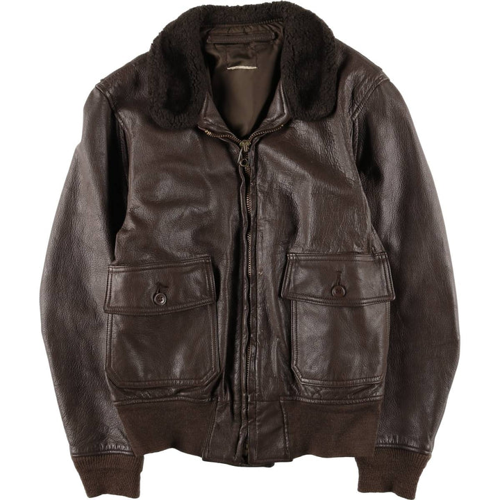 Vintage G-1 US Military Leather Flight Jacket, Men's Size Medium unclear brown type Vintage Second Hand