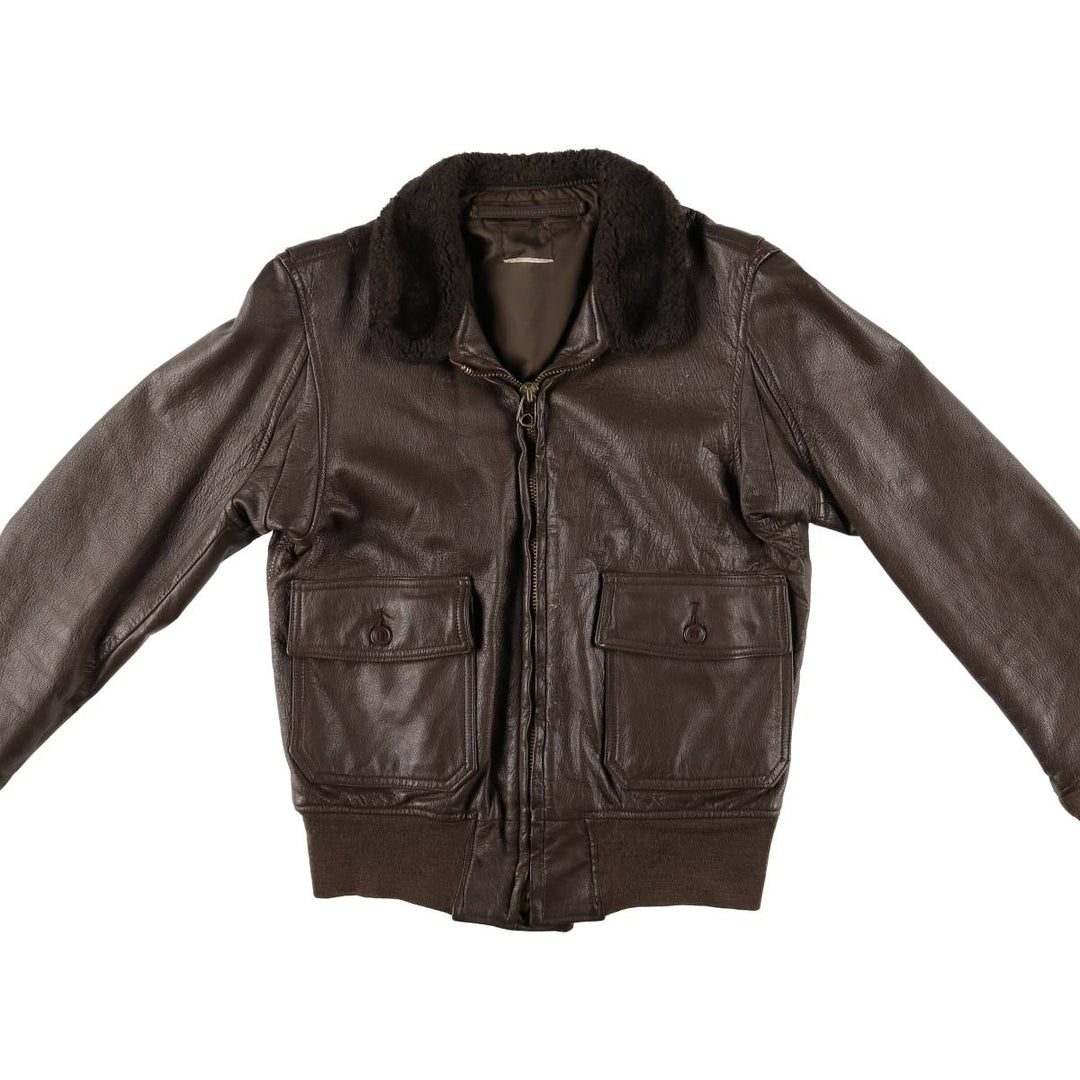Vintage G-1 US Military Leather Flight Jacket, Men's Size Medium unclear brown type Vintage Second Hand