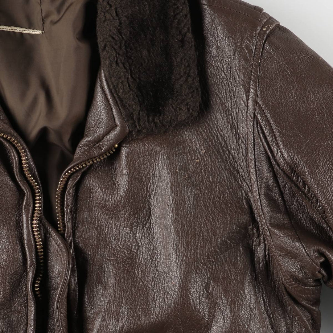 Vintage G-1 US Military Leather Flight Jacket, Men's Size Medium unclear brown type Vintage Second Hand