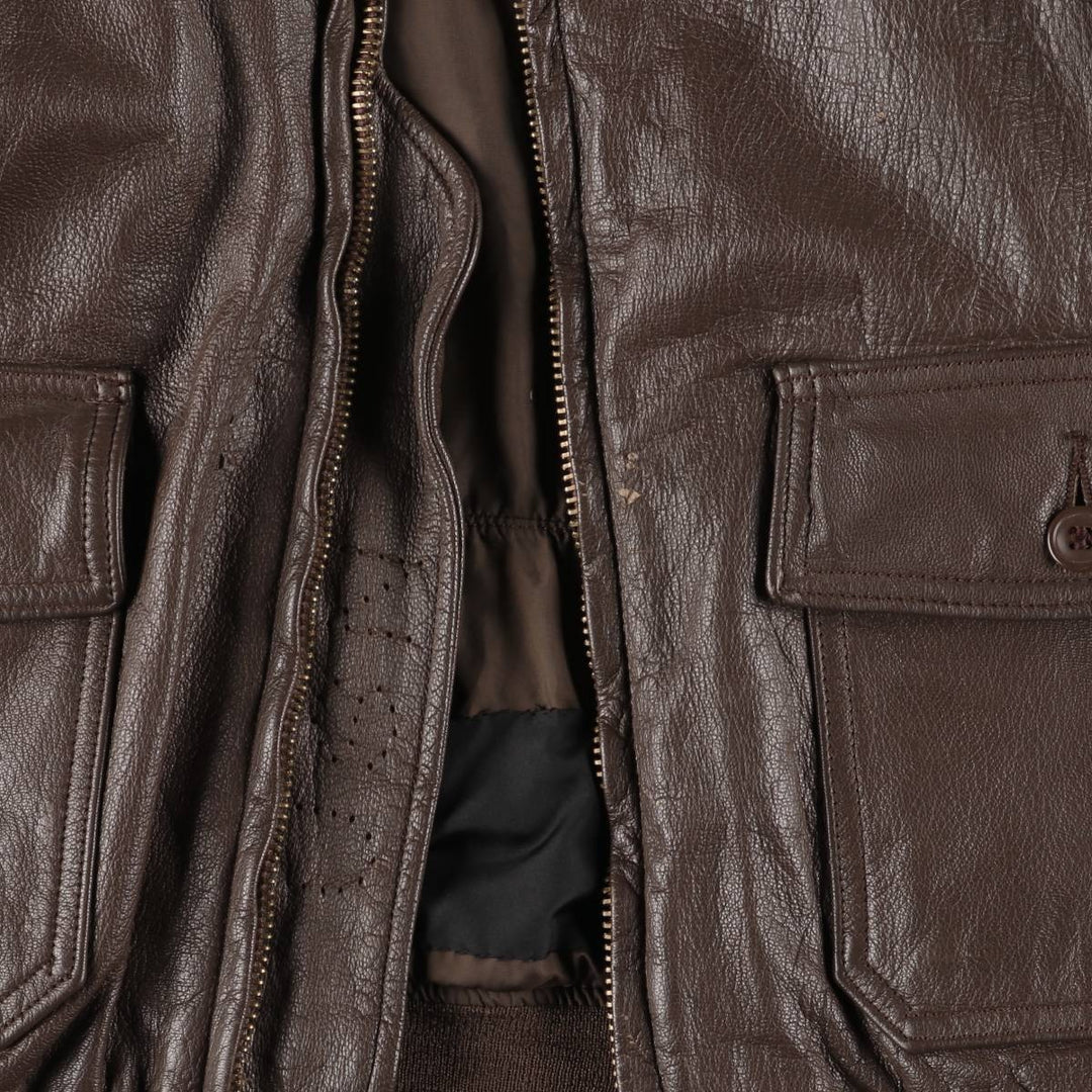 Vintage G-1 US Military Leather Flight Jacket, Men's Size Medium unclear brown type Vintage Second Hand