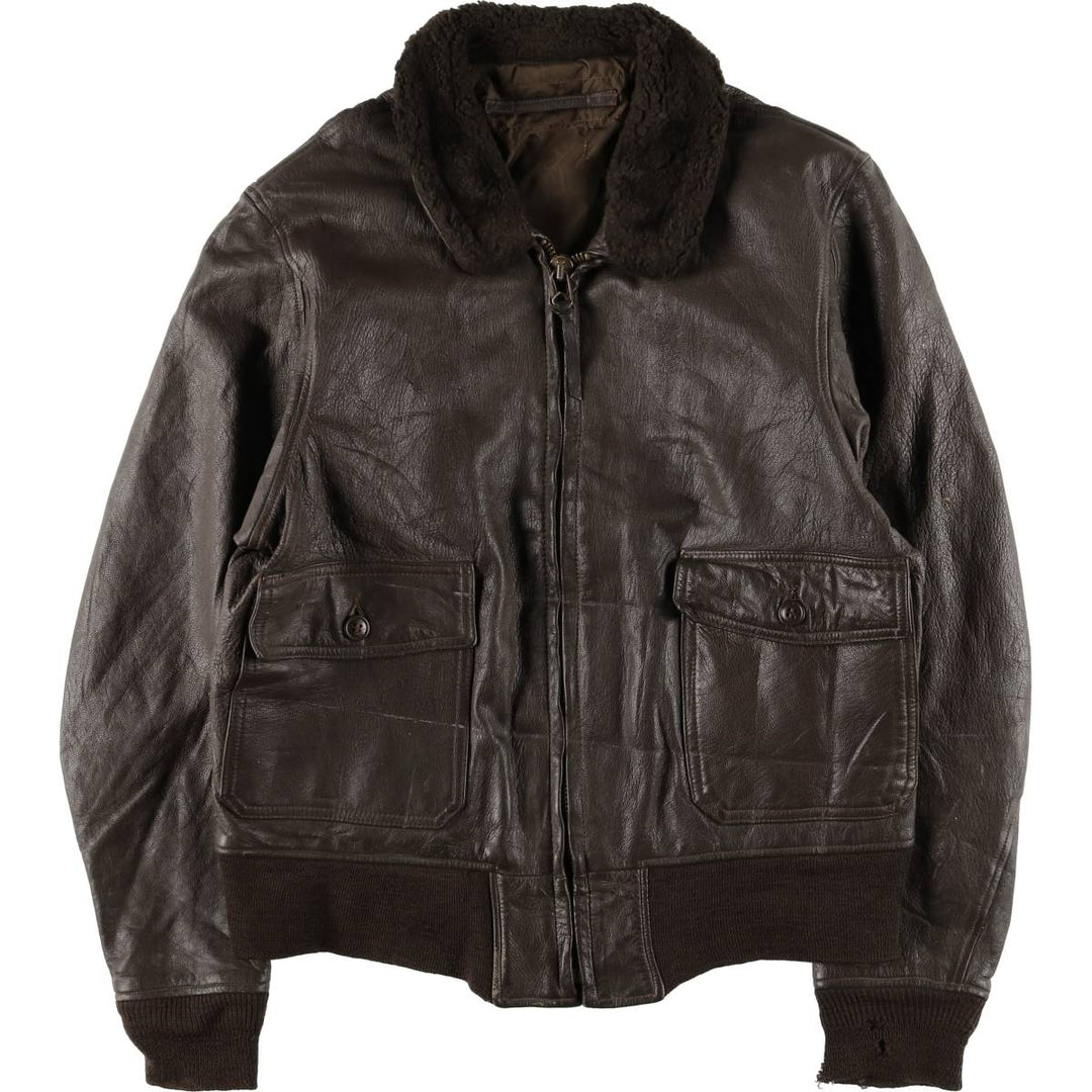 G-1 US Military Leather Flight Jacket, Men's Size Medium unclear brown type Vintage Second Hand