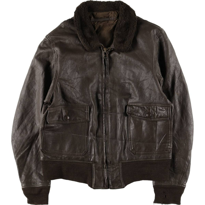 G-1 US Military Leather Flight Jacket, Men's Size Medium unclear brown type Vintage Second Hand