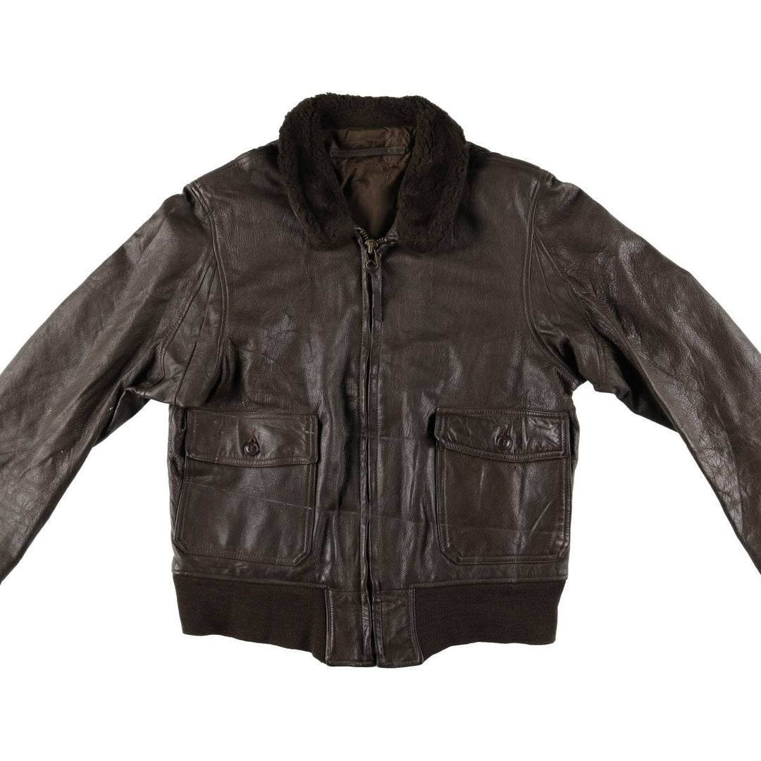 G-1 US Military Leather Flight Jacket, Men's Size Medium unclear brown type Vintage Second Hand