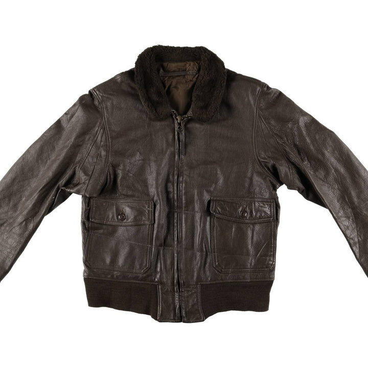 G-1 US Military Leather Flight Jacket, Men's Size Medium unclear brown type Vintage Second Hand