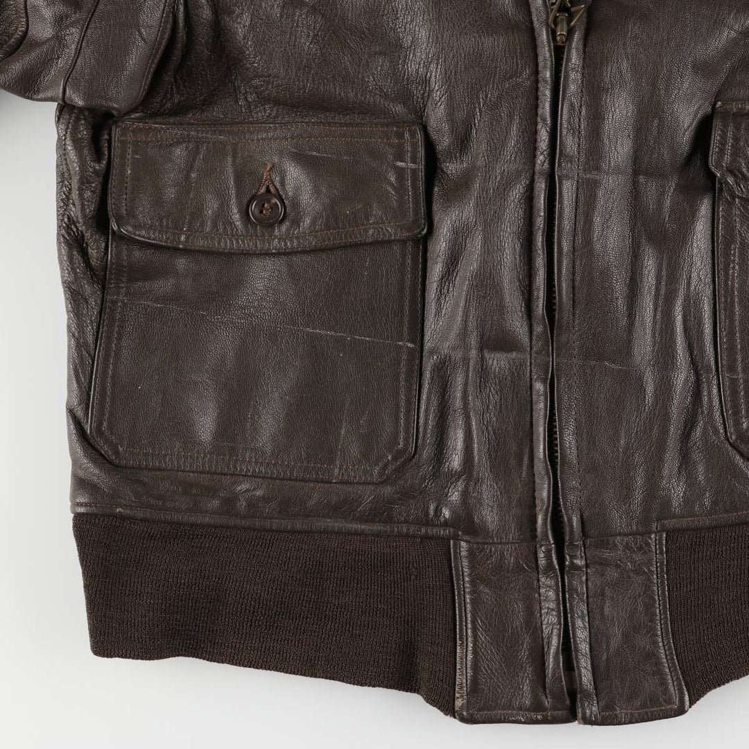 G-1 US Military Leather Flight Jacket, Men's Size Medium unclear brown type Vintage Second Hand