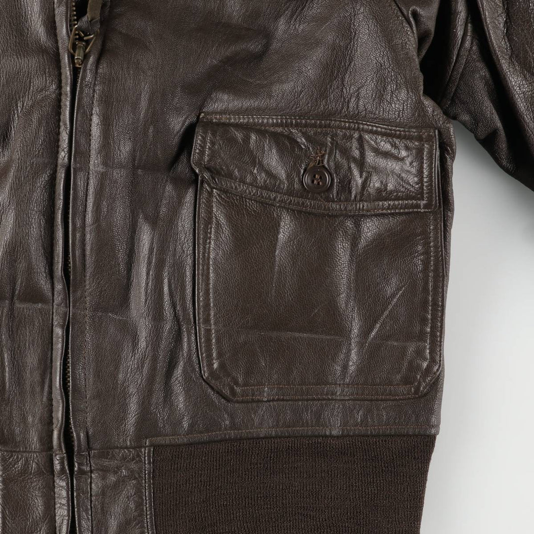G-1 US Military Leather Flight Jacket, Men's Size Medium unclear brown type Vintage Second Hand