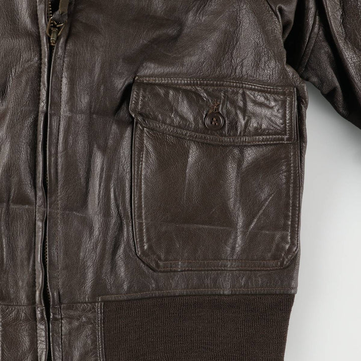 G-1 US Military Leather Flight Jacket, Men's Size Medium unclear brown type Vintage Second Hand