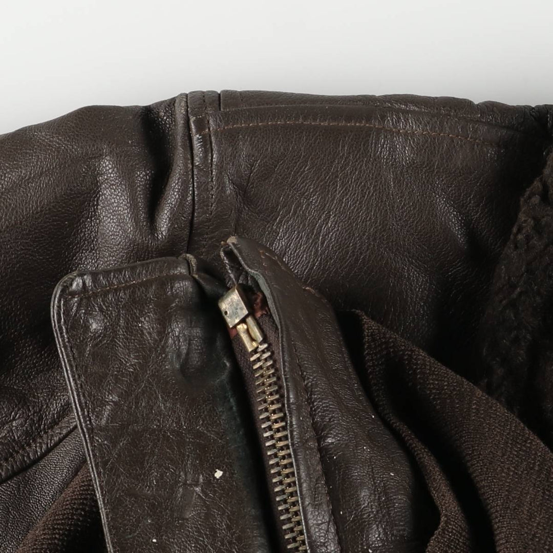 G-1 US Military Leather Flight Jacket, Men's Size Medium unclear brown type Vintage Second Hand