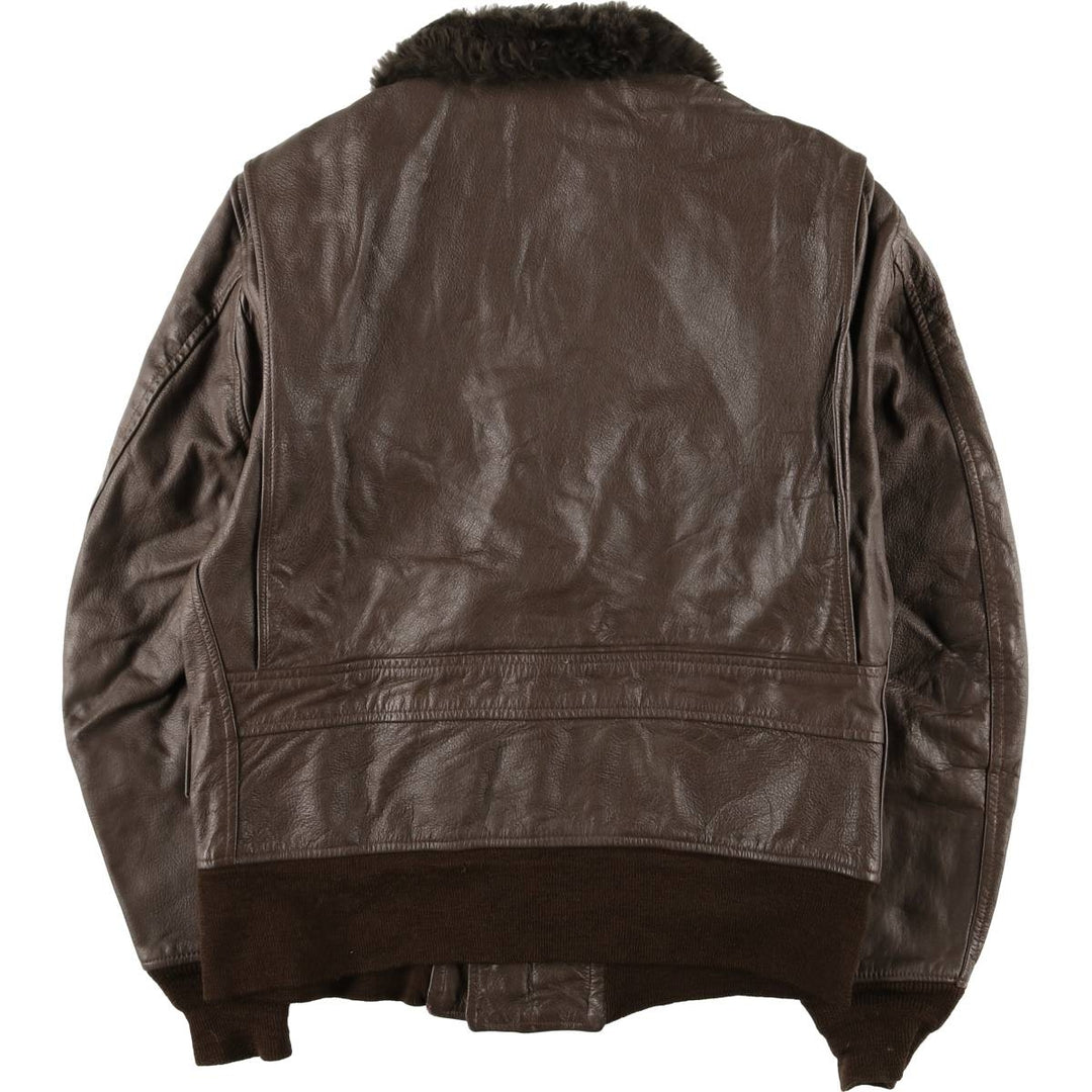 1970'S US Military G-1 Leather Flight Jacket, Made in USA, Size 42, Men's Medium, Vintage unclear brown type Vintage Second Hand