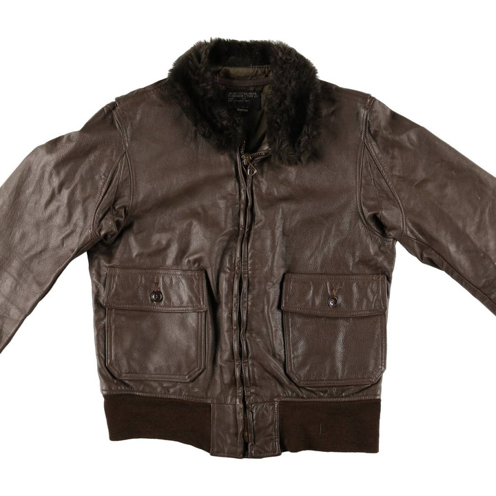 1970'S US Military G-1 Leather Flight Jacket, Made in USA, Size 42, Men's Medium, Vintage unclear brown type Vintage Second Hand