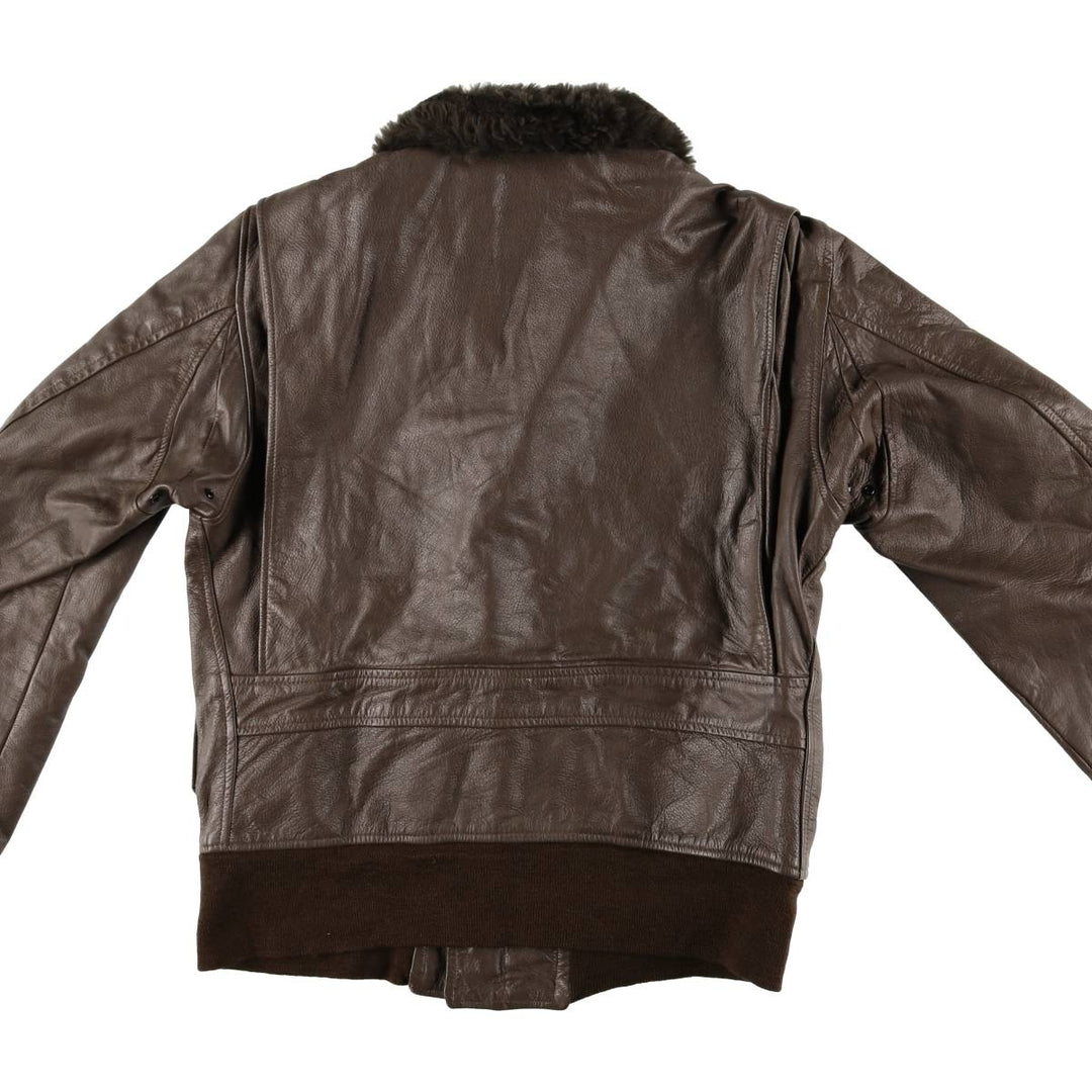 1970'S US Military G-1 Leather Flight Jacket, Made in USA, Size 42, Men's Medium, Vintage unclear brown type Vintage Second Hand
