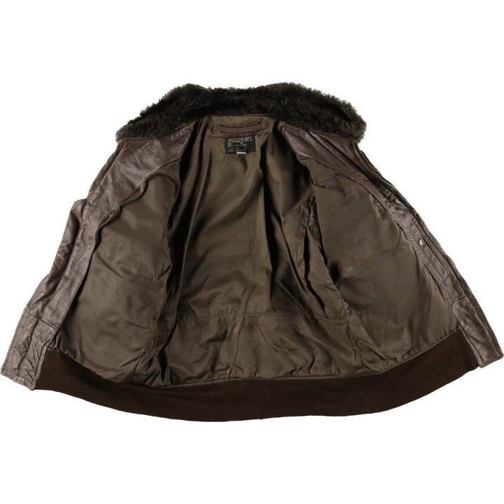 1970'S US Military G-1 Leather Flight Jacket, Made in USA, Size 42, Men's Medium, Vintage unclear brown type Vintage Second Hand