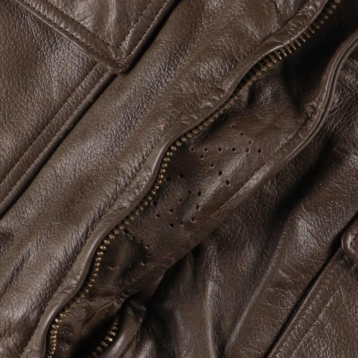 1970'S US Military G-1 Leather Flight Jacket, Made in USA, Size 42, Men's Medium, Vintage unclear brown type Vintage Second Hand