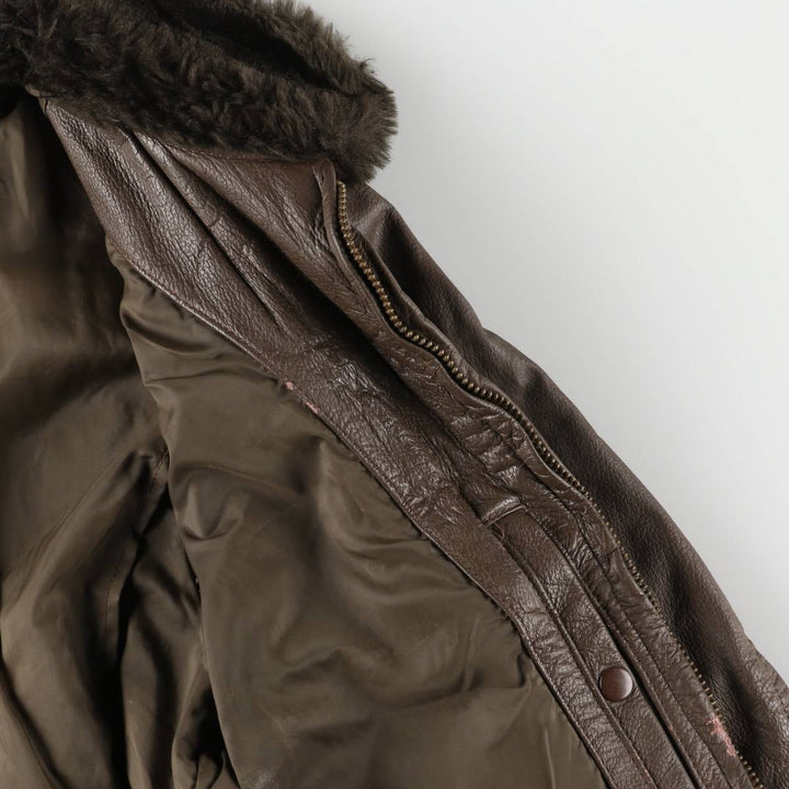 1970'S US Military G-1 Leather Flight Jacket, Made in USA, Size 42, Men's Medium, Vintage unclear brown type Vintage Second Hand