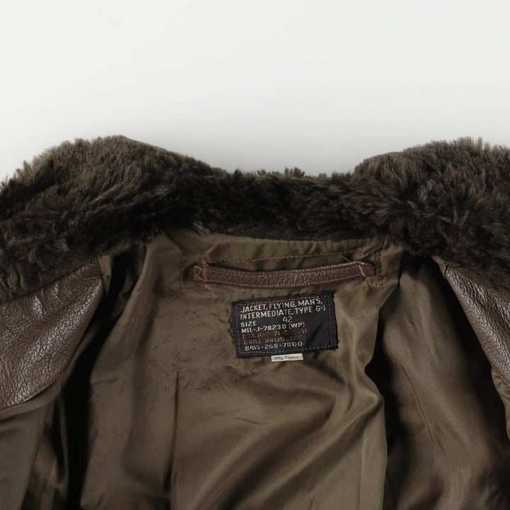 1970'S US Military G-1 Leather Flight Jacket, Made in USA, Size 42, Men's Medium, Vintage unclear brown type Vintage Second Hand