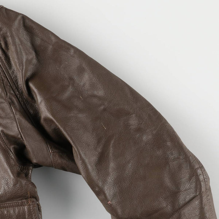 1970'S US Military G-1 Leather Flight Jacket, Made in USA, Size 42, Men's Medium, Vintage unclear brown type Vintage Second Hand