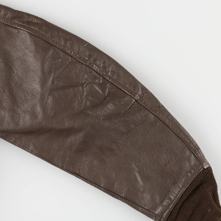 1970'S US Military G-1 Leather Flight Jacket, Made in USA, Size 42, Men's Medium, Vintage unclear brown type Vintage Second Hand