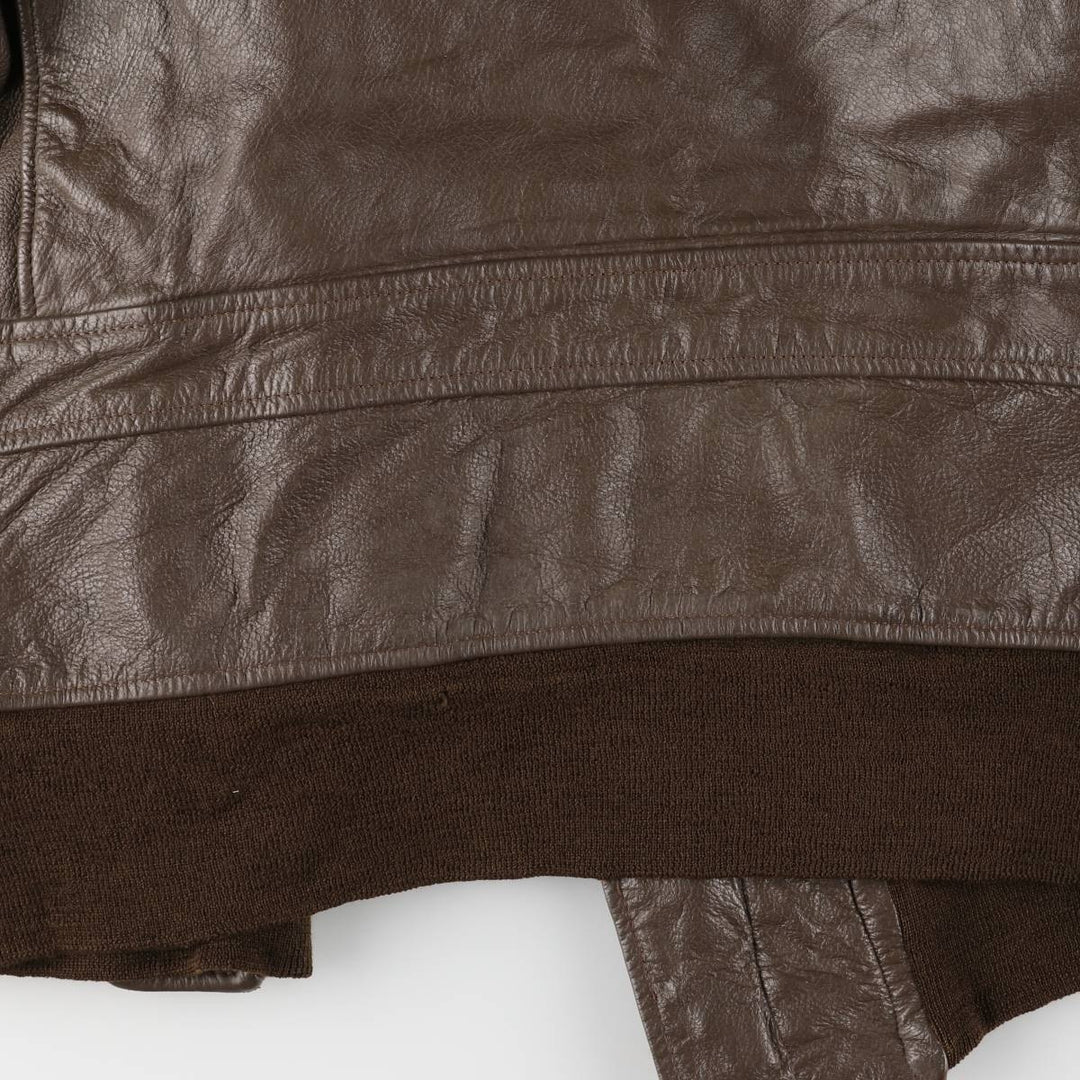1970'S US Military G-1 Leather Flight Jacket, Made in USA, Size 42, Men's Medium, Vintage unclear brown type Vintage Second Hand