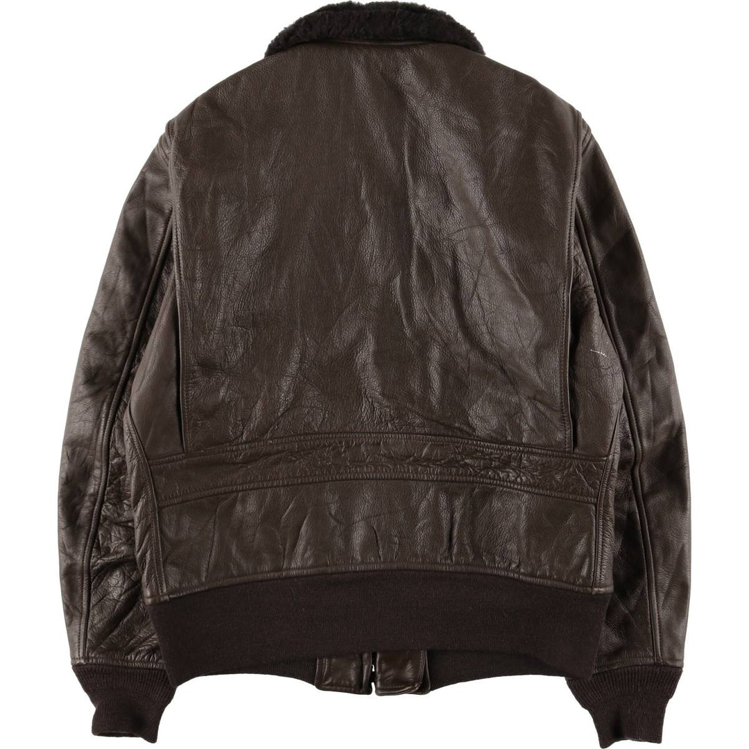 1970'S US Military G-1 Leather Flight Jacket, Made in USA, Size 42, Men's Medium, Vintage unclear brown type Vintage Second Hand